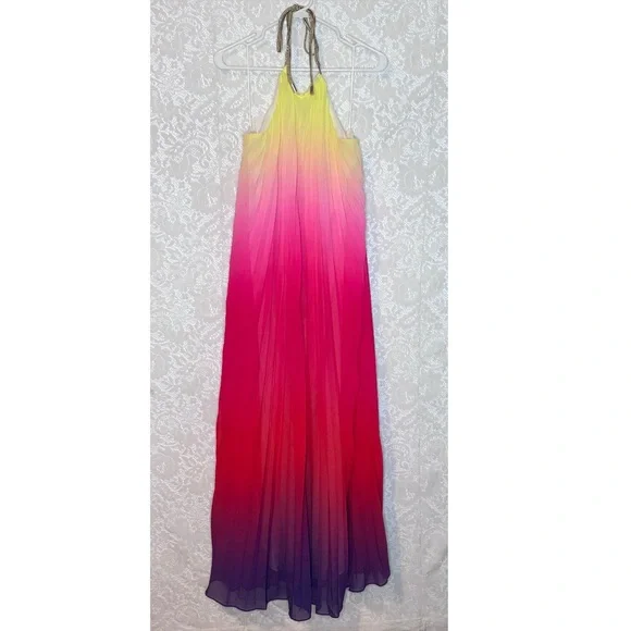 Elegant Pink and Purple Ombre Halter Maxi Dress - Picture 15 of 15